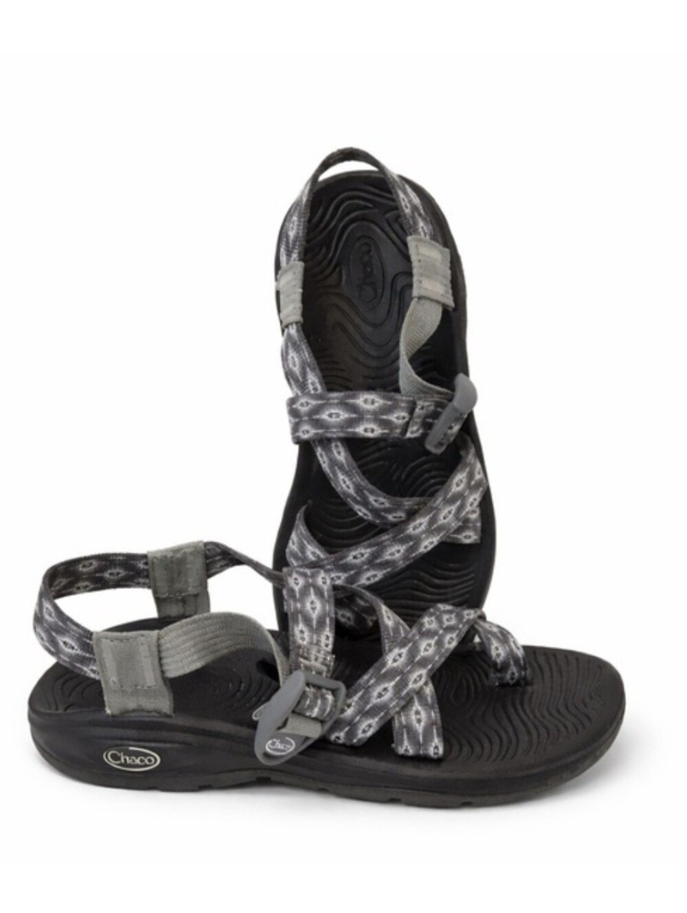 Chaco Women's Black & Gray Patterned Strappy Sandals